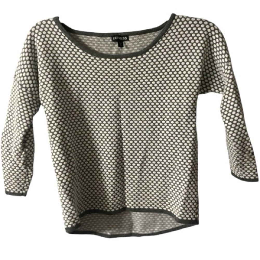 EXPRESS Scoop Neck Sweater, Pop over, Knit, Sz XS, Geo​metric, Textured